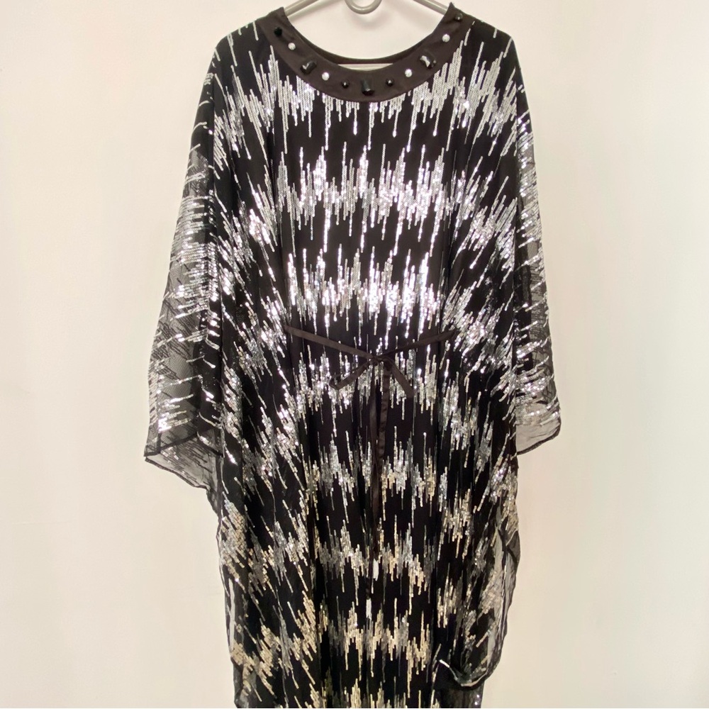 Poncho Lining Dress with belt